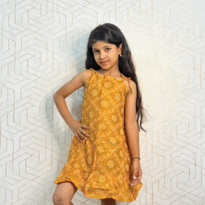 Mustard Sunshine: Sleeveless Cotton Frock