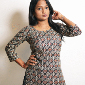 Leaf Whisper Handblock Kurti