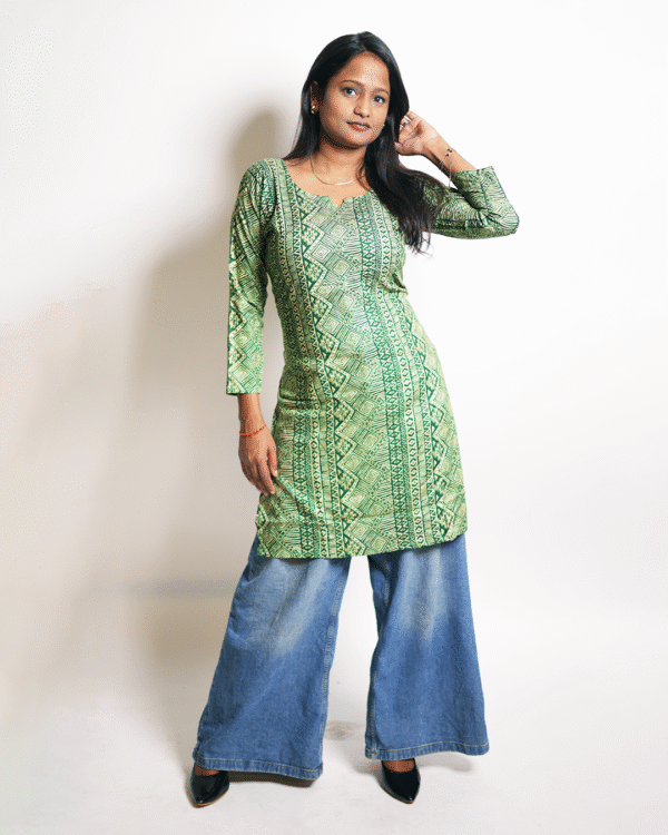 Verdant Rhythm Ethnic Kurti - Image 3